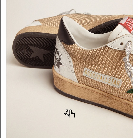 Golden Goose Ball Star sneakers in leather and mesh with black heel tab. - Picture 8 of 9